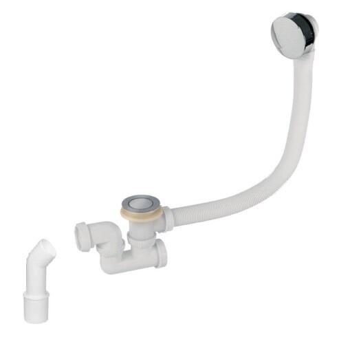 Vannas sifons, d=40/50 mm, 600 mm, 55 l/min, plastmasa, balts/hroms - Image 1