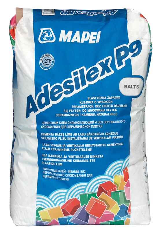 Adesilex P9 (C2TE) 20kg elastīga cementa bāzes flīžu līme, balta - Image 1
