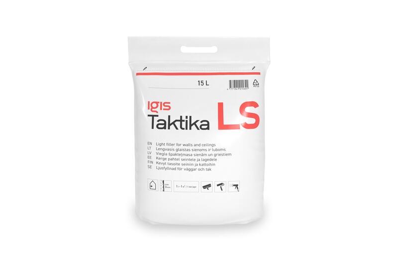 IGIS Taktika LS viegla špakteļmasa sienām un griestiem 15L "Roll&Spray" maiss - Image 1