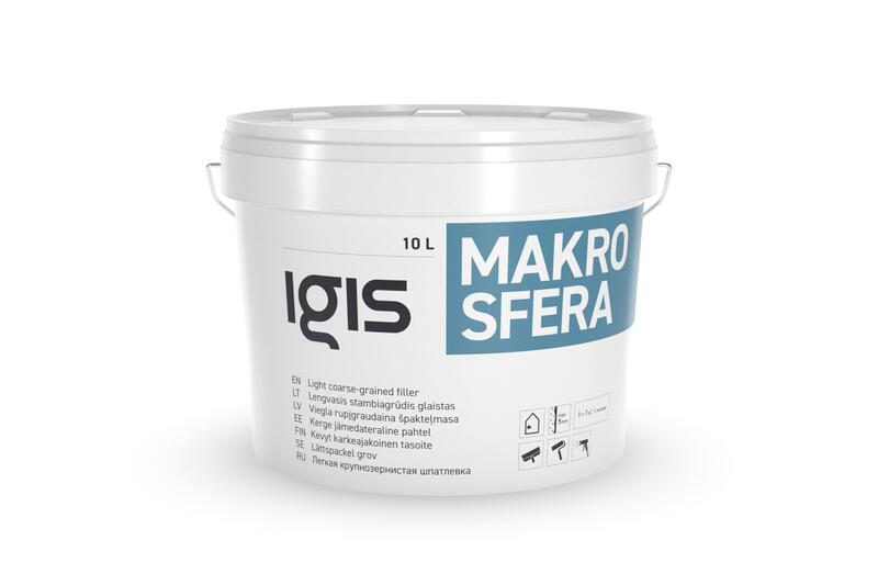 IGIS Makrosfera viegla rupjgraudainā špakteļmasa 17L spainis - Image 1