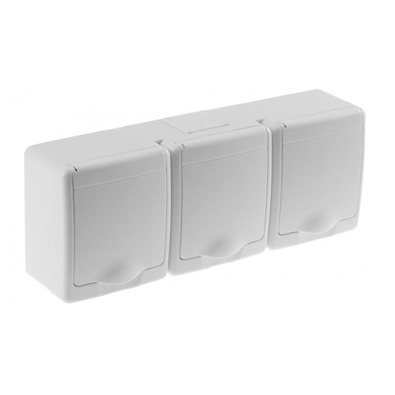 Kontaktligzda 3-v v/a ar zem. balta IP44 BETA - Image 1