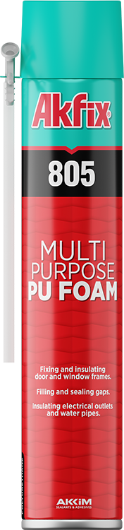 Akfix 805 montāžas poliuretāna putas MultiPurpose ar trubiņu, 500ml - Image 1