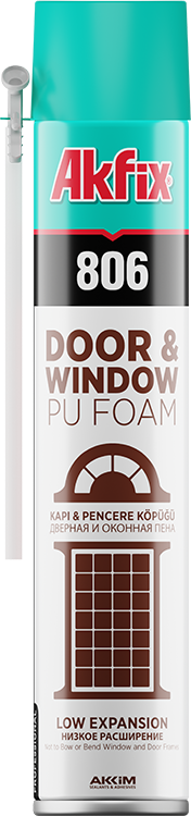 Akfix 806 Door & Window poliuretāna putas ar trubiņu 750ml - Image 1