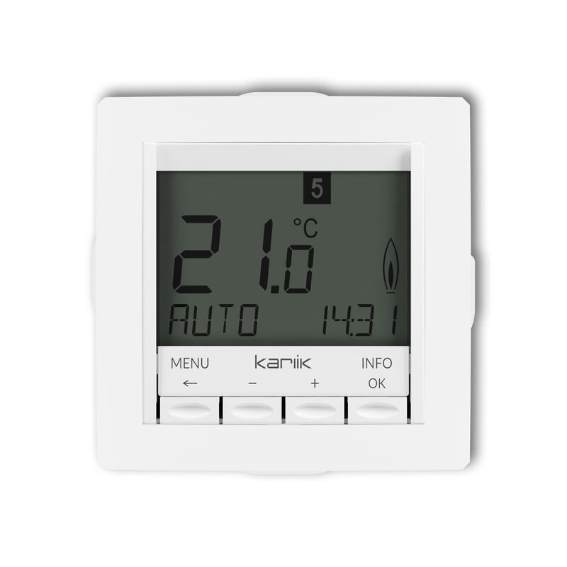 DECO Universāls elektroniskais nedēļas temperatūras regulatora mehānisms (balts fona apgaismojums) - Image 1