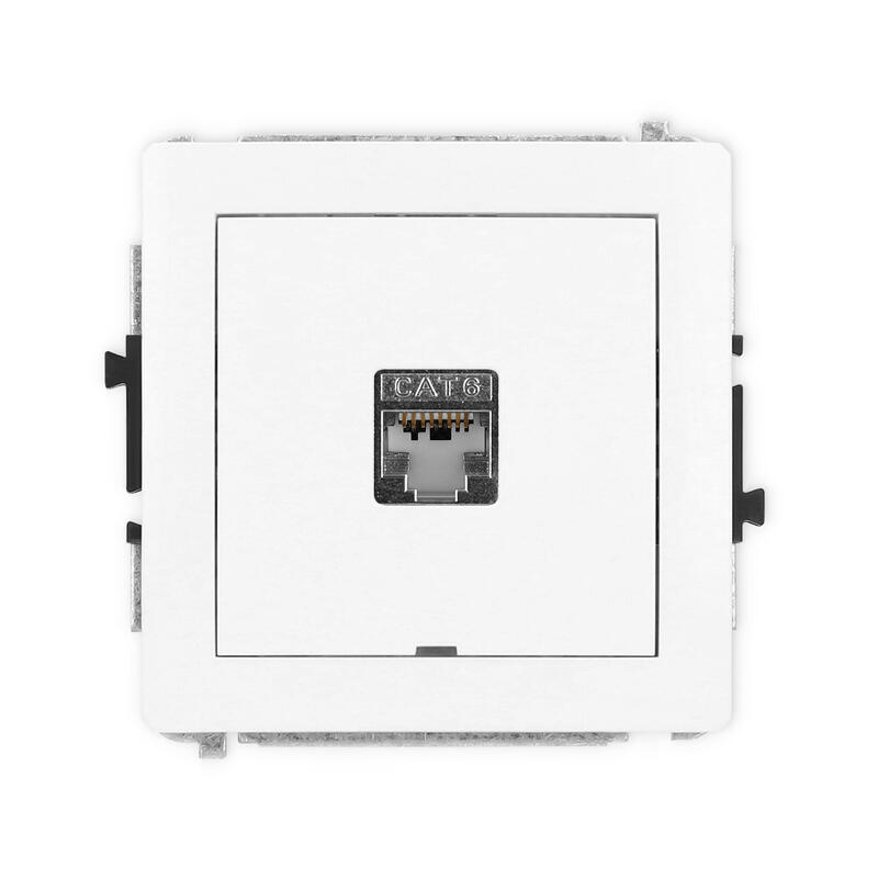 DECO Viena datora ligzdas mehānisms 1xRJ45, kat. 6, ekranēts, 8 kontakti - Image 1