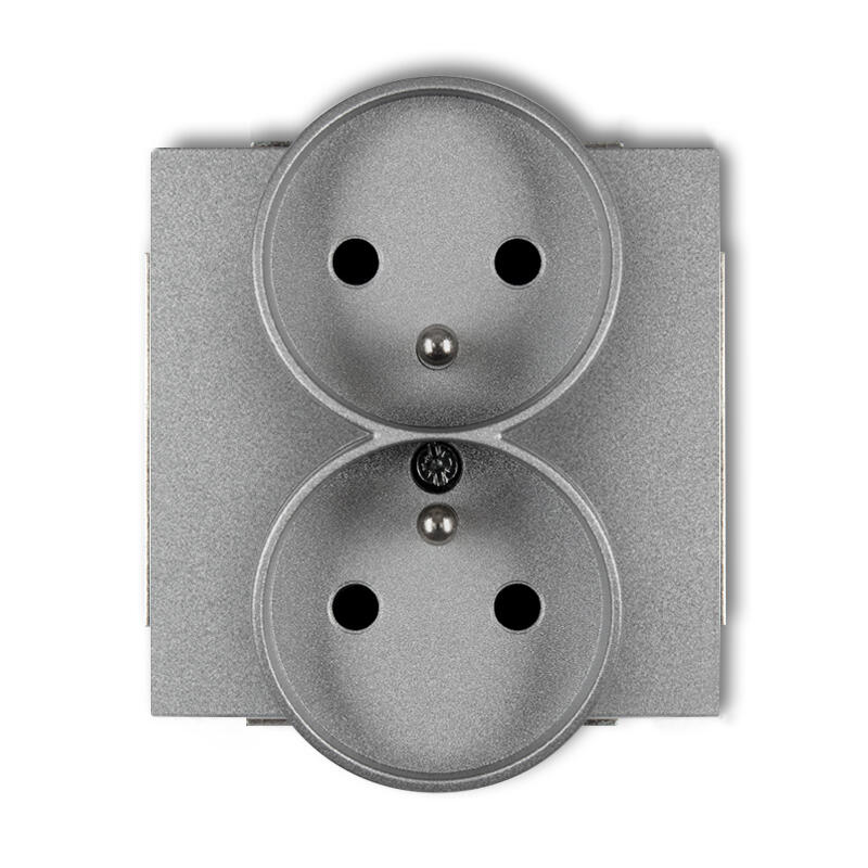 DECO Divkārša kontaktligzda uz rāmja ar 2x(2P+Z) zemējuma mehānismu (ar paaugstinātu kontakta aizsardzību aizsardzība/slēģis) - Image 1