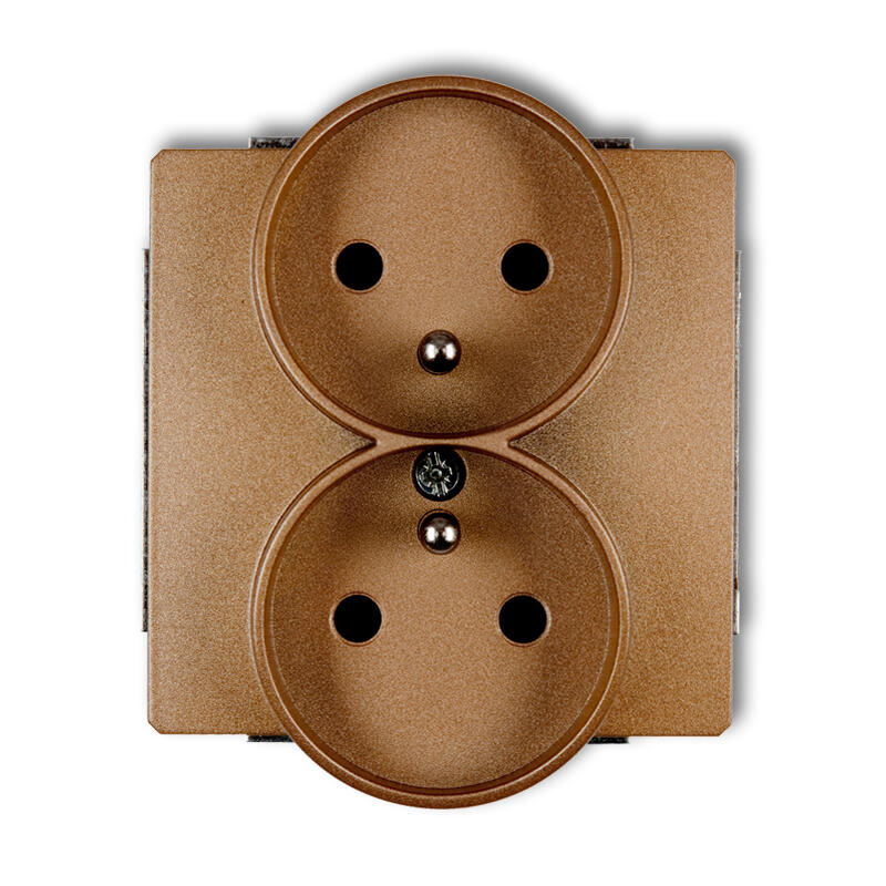 DECO dubultā kontaktligzda rāmim DECO Soft ar 2x(2P+Z) zemējuma mehānismu (ar paaugstinātu kontakta aizsardzību/aizslēgu) - Image 1