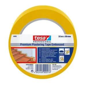 Tesa Premium Plasterig Tape apmetēju lente ārdarbiem, UV (6.ned.), dzeltena, 50mm x 33m - Image 1