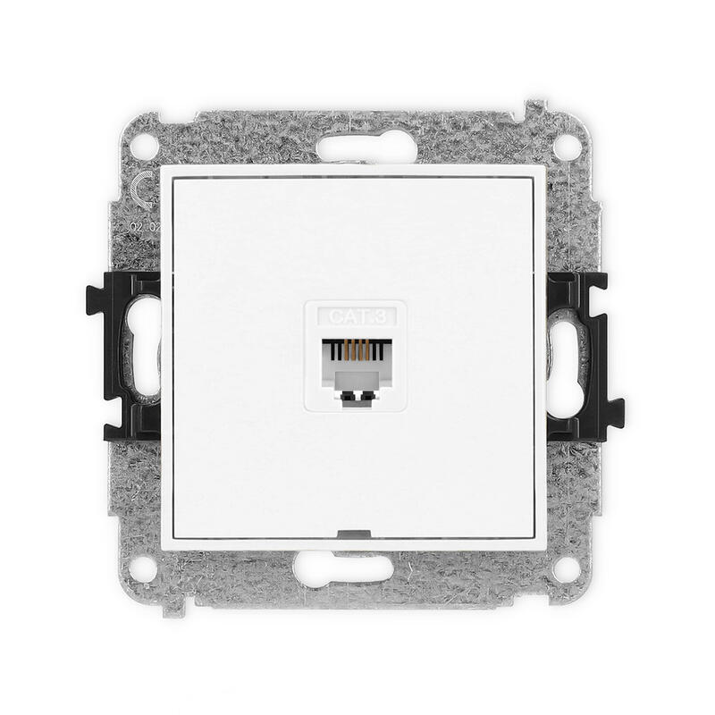 ICON Vienas telefona ligzdas mehānisms 1xRJ11, 4 kontakti, bez instrumentu palīdzības, bez apraksta lauka - Image 1