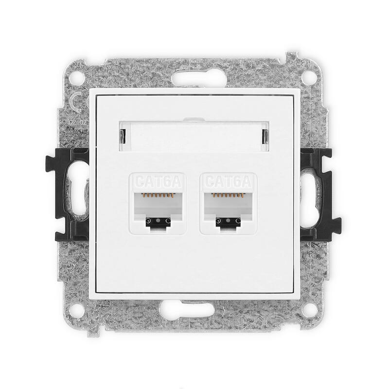 ICON Divkāršs datora ligzdas mehānisms 2xRJ45, kat. 6A, 8 kontaktu - Image 1