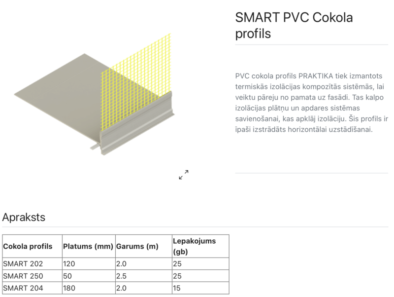 SMART 250 PVC cokola profils Praktika 50 mm - Image 2