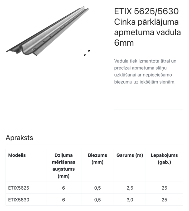 RW 5625 ZN apmetuma vadula 6mm 0,33mm 2,5m - Image 2
