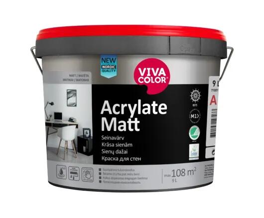 Acrylate  Matt mitrumizturīga sienas krāsa, matēta 0,9L - Image 1