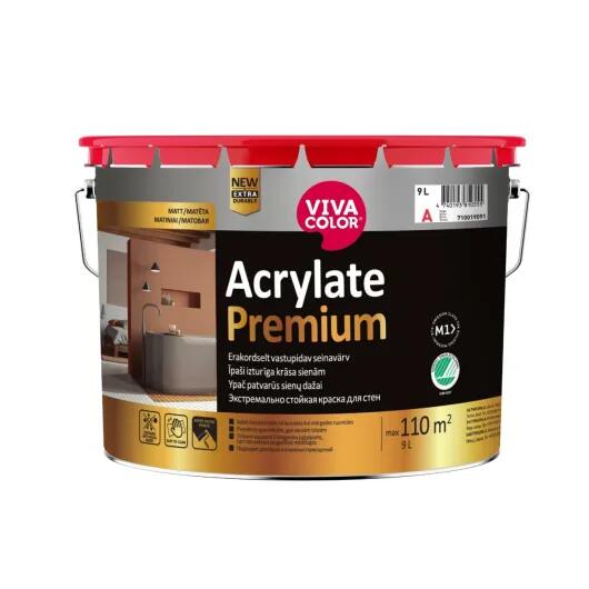 Acrylate Premium mitrumizturīga iekšdarbu krāsa ar pretpelējuma piedevām, matēta 2,7L - Image 1