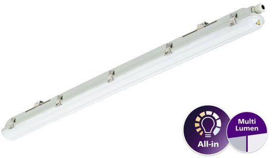 Ledinaire Waterproof WT065C. All-in. 42 W. 23 W. L1200 mm. 2900 lm. 4800 lm. 4000 K. Symmetrical. Opal. IP65. IK08. TW1- ready - Image 1