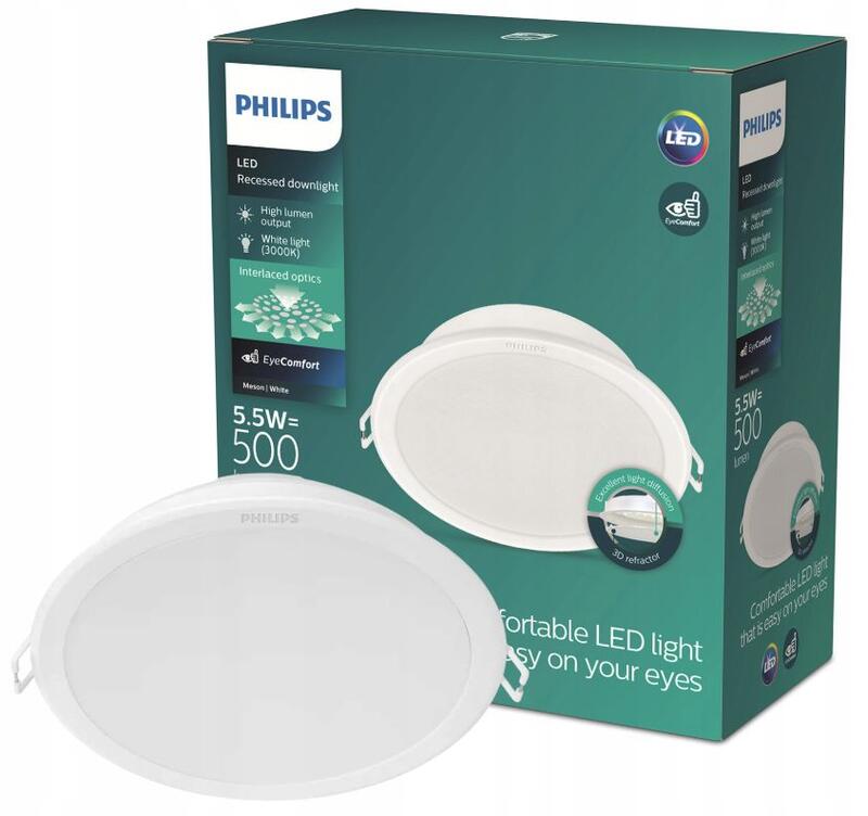 59464 MESON 125mm izgriezumam 12.5W 3000K iebūvējams griestos balts LED gaismeklis - Image 1