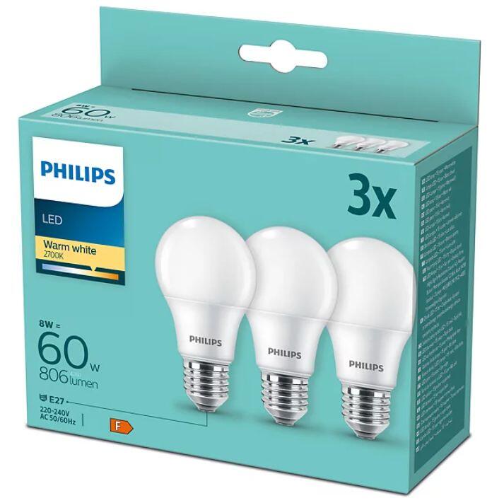 LED spuldze 60W A60 E27 2700K 3 GAB - Image 1