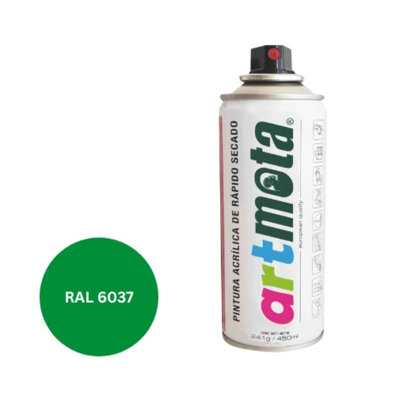 Akrila aerosola krāsa 450 ml, gaiši zaļa , RAL6037 - Image 1