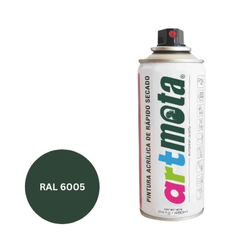 Akrila aerosola krāsa 450 ml, tumši zaļa, RAL6005 - Image 1