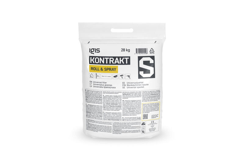 IGIS Kontrakt S lateksa polimera smalkgraudaina špakteļmasa 17L/28kg maisā, paletes cena 30gb - Image 2