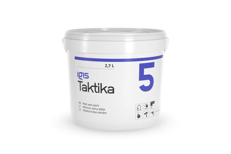 Matēta krāsa iekšdarbiem TAKTIKA 5 0,9L - Image 1