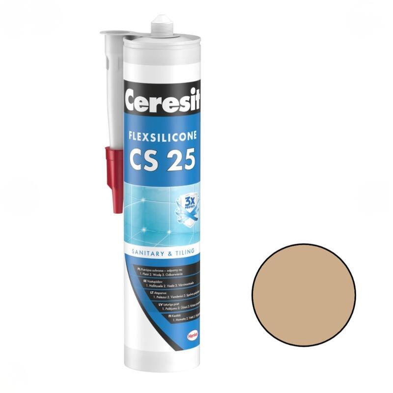 Ceresit CS 25 Sanitārais silikona hermētiķis, 280ml, toffi (44) - Image 1