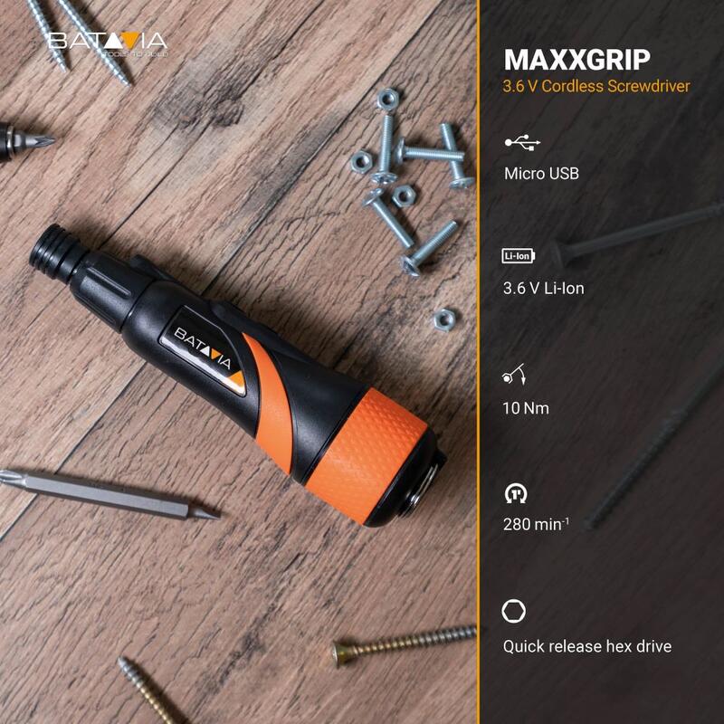 Batavia 3.6V Maxxgrip skrūvgriezis, komplektā 44 gab. uzgaļu komplekts un uzglabāšanas kārba - Image 2