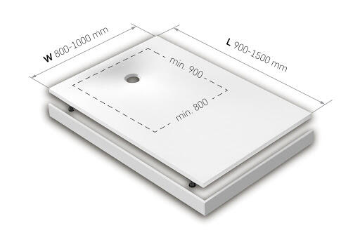 Dušas paliktnis Craft, 900-1000x801-900 mm, balts akmens masas - Image 1