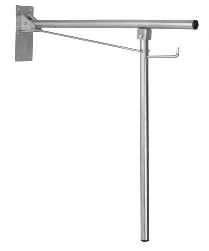 Atbalsta rokturis Medinox, paceļams, ar atbalstu pret grīdu,821x750 mm, matēts nerūsējošais tērauds  - Image 1