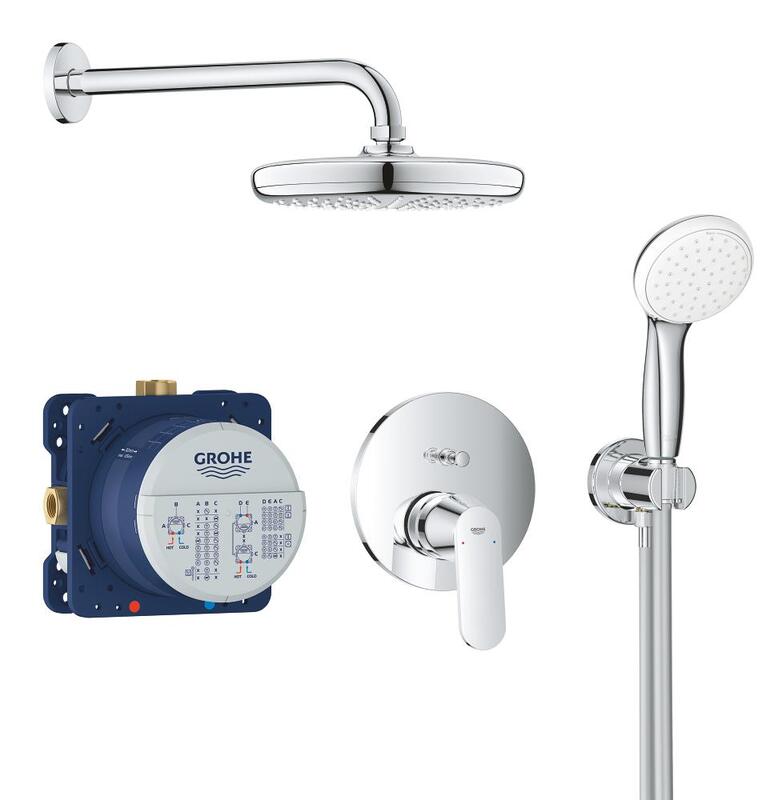 Iebūvējamais dušas maisītāja komplekts Eurosmart Cosmo Perfect/Tempesta 210, hroms - Image 1