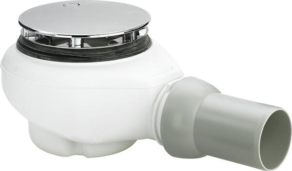 Dušas paliktņa sifons Tempoplex Plus, d=90x50 mm, plastmasa, balts/hroms - Image 1