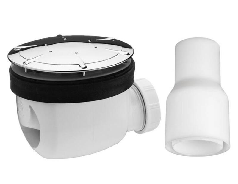 Dušas paliktņa sifons Twisto, d=90x40 mm, 32 l/min, plastmasa, balts/hroms - Image 1