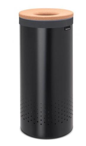 Veļas kaste, 35l, melna/korķa vāks - Image 1