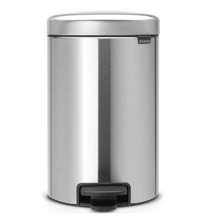 Atkritumu tvertne ar pedāli NewIcon, 20l, matt steel FPP - Image 1