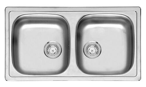 Virtuves izlietne Beta 20 (R), dubultā, 780x430 mm /kastē/ - Image 1
