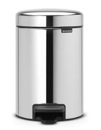 Atkritumu tvertne ar pedāli NewIcon, 5l, brilliant steel - Image 1