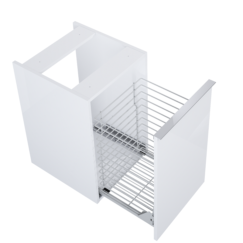 Sienas skapītis Look, 400x449 mm, h=635 mm, ar veļas grozu, spīdīgi balts - Image 1