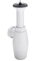 Izlietnes sifons ar izplūdi, 1¼ x 32 mm, bez noteces, plastmasa, balts # - Image 1
