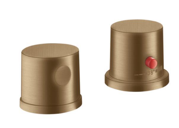 Iebūvējamā vannas termostata Axor Uno² virsapmetuma daļa, 2 caurumu, uz virsmas, brushed bronze - Image 1