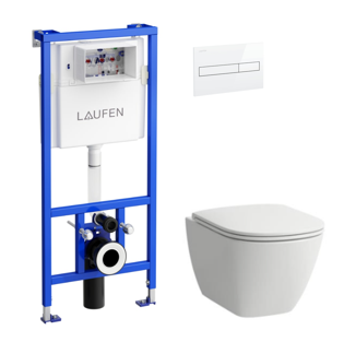 Komplekts-pods ar SC vāku Lua Rimless, rāmis, taustiņš balts - Image 1