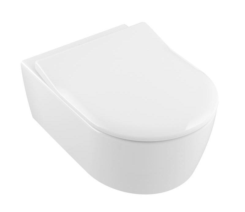 Pods ar QR/SC vāku Avento Rimless, stiprināms pie sienas, 370x530 mm, DirectFlush, balts - Image 1