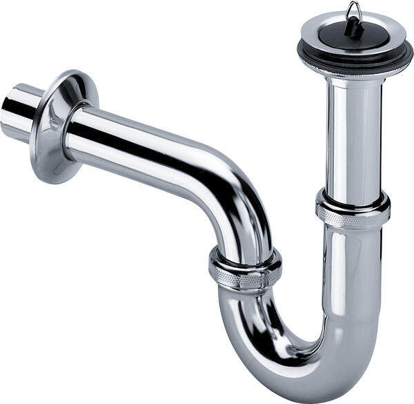 Izlietnes sifons ar izplūdi, 1¼ x 32 mm, hromēts misiņš - Image 1