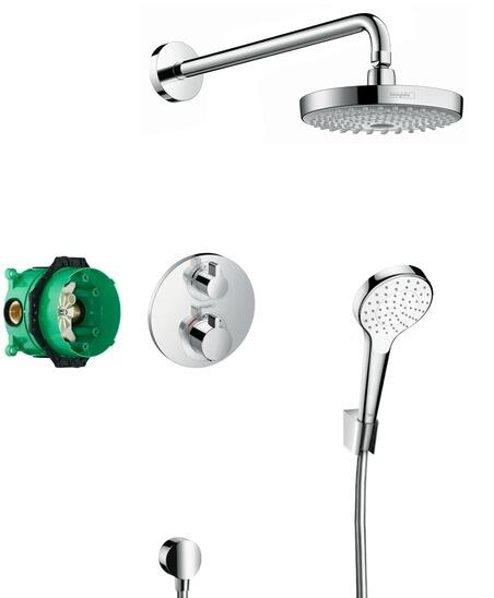 Dušas sistēma Design ShowerSet ar termostatu Ecostat S/Croma Select S, hroms - Image 1