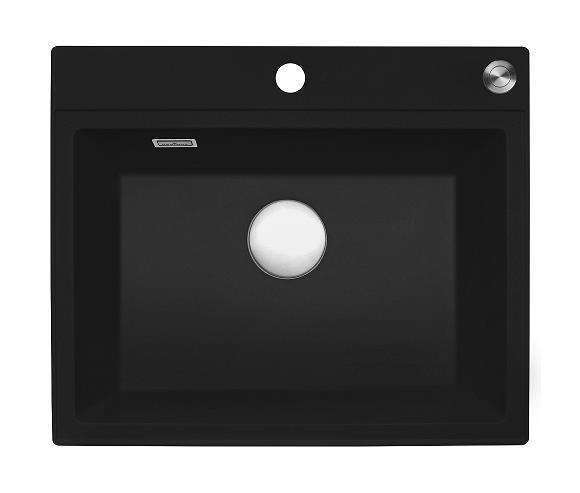 Virtuves izlietne Paris 54 Tapwing, viena bļoda, 600x500 mm, black silvery - Image 1