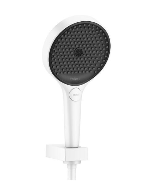 Rokas dušas komplekts Rainfinity 130 3jet, 1250 mm dušas vads, matēts balts - Image 1