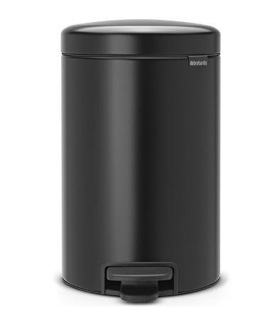 Atkritumu tvertne ar pedāli NewIcon, 12l, matēta melna - Image 1