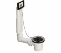 Virtuves izlietnes izplūde ar pārplūdi, 1½  x 70 mm, plastmasa, balts - Image 1