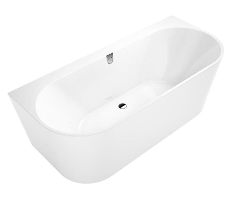 Vanna Oberon 2.0 Duo, 1800x800 mm, brīvstāvoša pie sienas, ar sifonu, balta Quaryl® - Image 1
