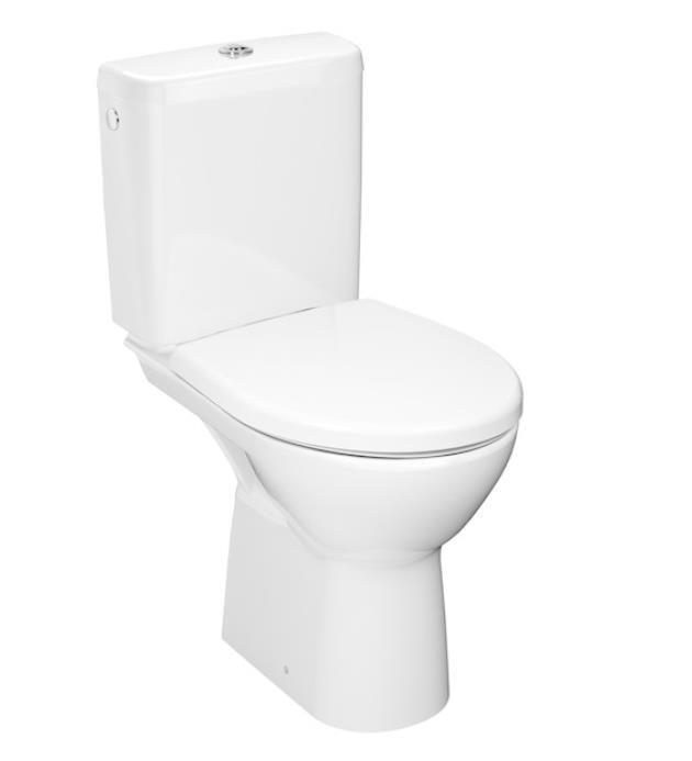 Pods Lyra Plus Rimless, 360x630 mm, horizontāls izvads, pievads no apakšas,  4,5/3 l, balts - Image 1