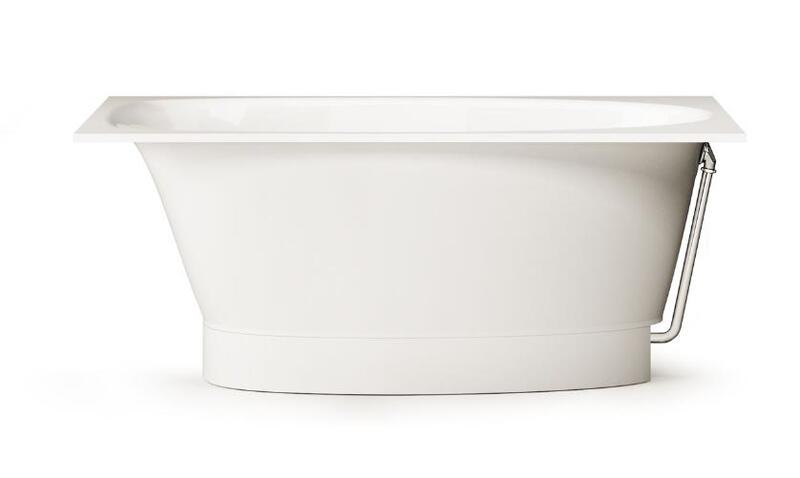 Vanna UNO 150, 1500x750 mm, ar zemo paneli un sifonu, balta akmens masas - Image 1